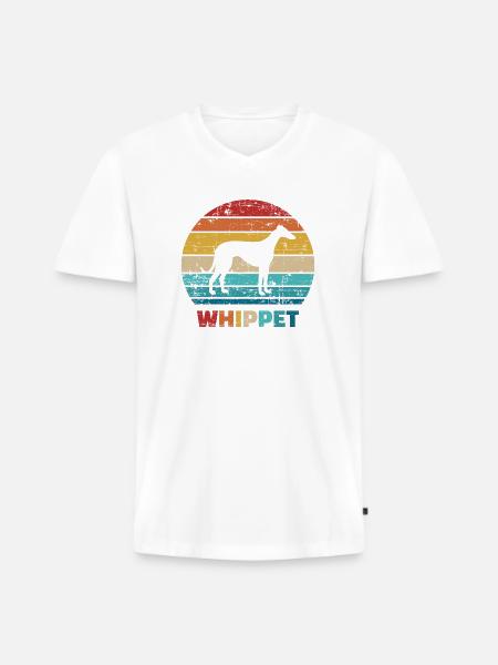 Whippet - Men's Premium Organic T-shirt with V-neck - white
