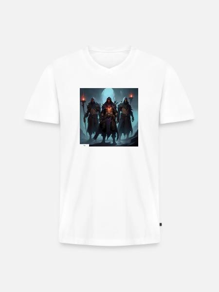 Amis guerriers oubliés - T-shirt encolure en V Premium bio Homme - blanc