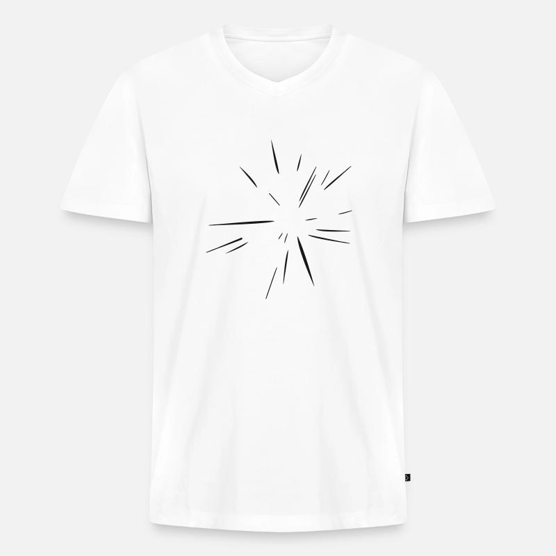 Explosion - Flash - Blitz - Vectorgraphic - Männer Premium Bio T-Shirt mit V-Ausschnitt - Weiß