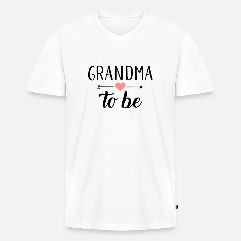 Oma - Männer Premium Bio T-Shirt mit V-Ausschnitt - Weiß