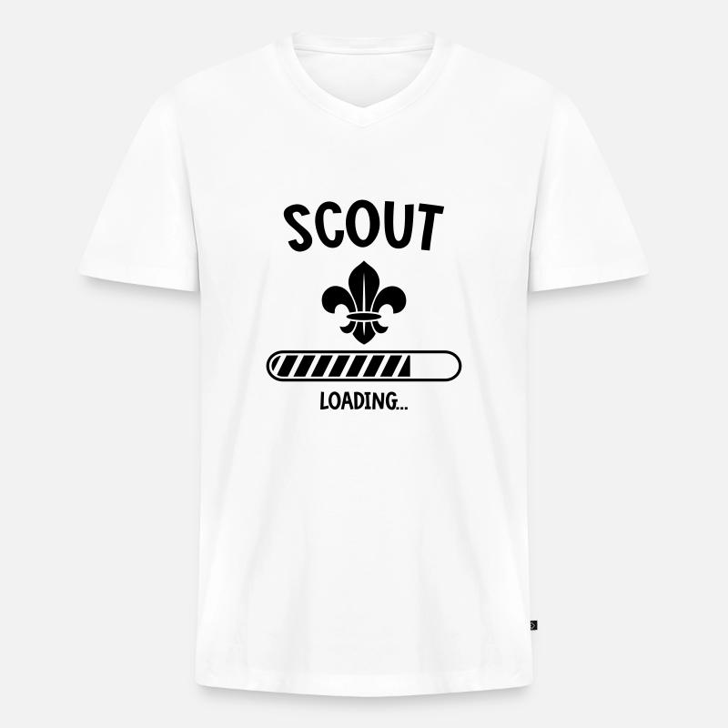 Scout Loading - Männer Premium Bio T-Shirt mit V-Ausschnitt - Weiß