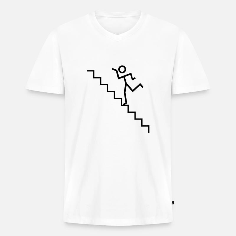 stair dance - Männer Premium Bio T-Shirt mit V-Ausschnitt - Weiß