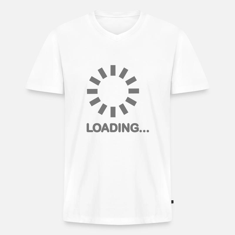 Loading - Männer Premium Bio T-Shirt mit V-Ausschnitt - Weiß
