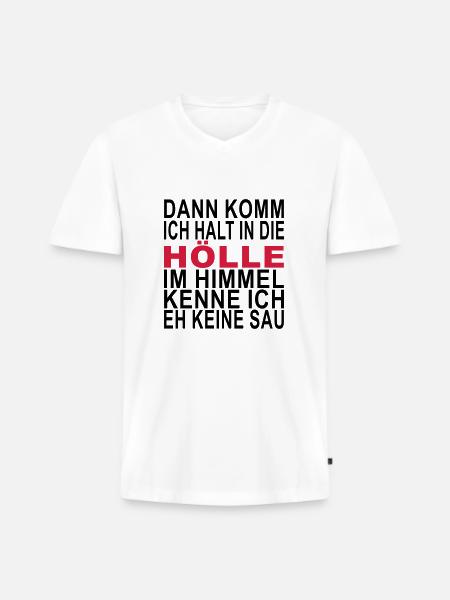 Hölle - Männer Premium Bio T-Shirt mit V-Ausschnitt - Weiß