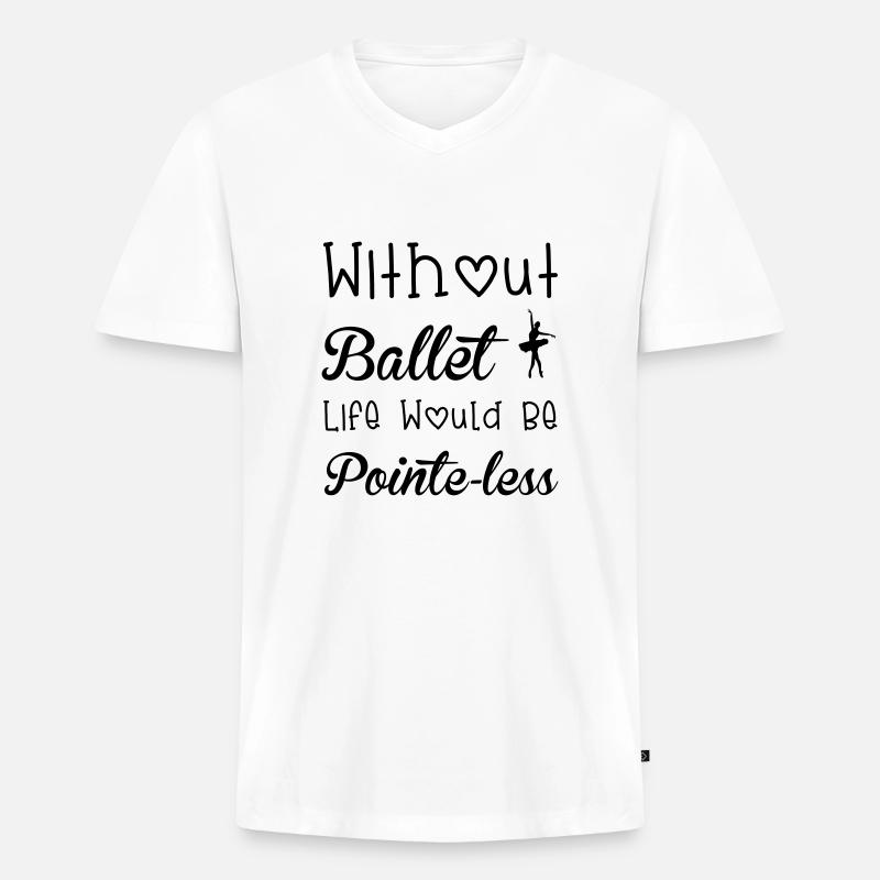 Ballet - Männer Premium Bio T-Shirt mit V-Ausschnitt - Weiß
