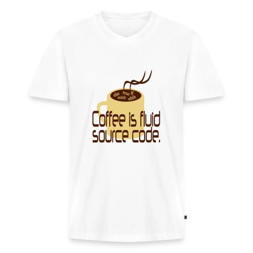 Coffee is source code - Männer Premium Bio T-Shirt mit V-Ausschnitt