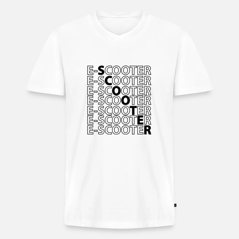 E-Scooter E-Roller Scooter - Männer Premium Bio T-Shirt mit V-Ausschnitt - Weiß