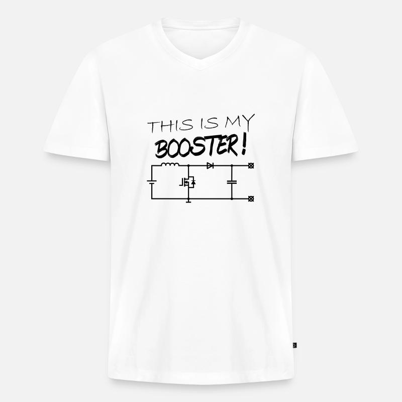 Schaltplan Booster Elektronik Hardware - Männer Premium Bio T-Shirt mit V-Ausschnitt - Weiß