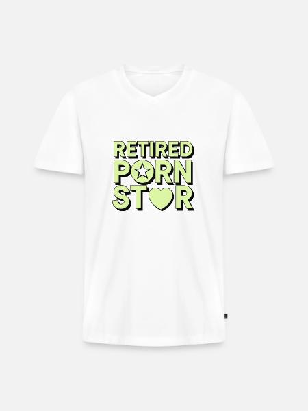 Retired Porn Star - Men's Premium Organic T-shirt with V-neck -
