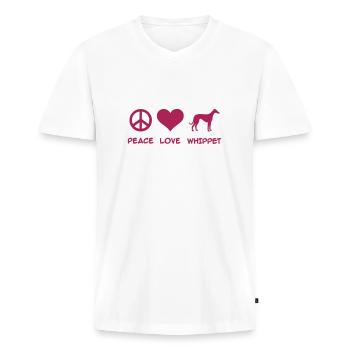Whippet - T-shirt encolure en V Premium bio Homme - blanc - Devant - Nico (187cm)