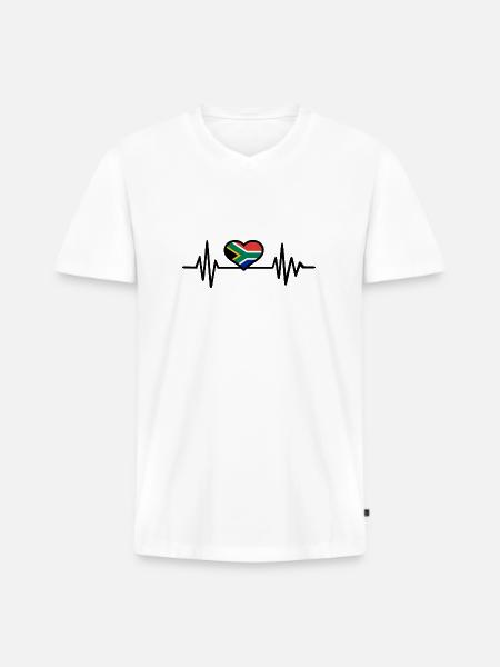 South Africa - Men's Premium Organic T-shirt with V-neck - white