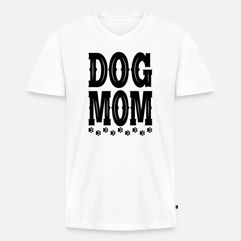 Mutter von Hunden - Männer Premium Bio T-Shirt mit V-Ausschnitt - Weiß