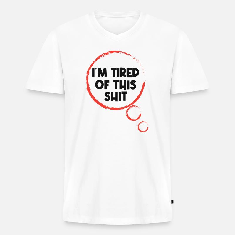 Gleichgültig Statement Ist Mir Egal - Männer Premium Bio T-Shirt mit V-Ausschnitt - Weiß