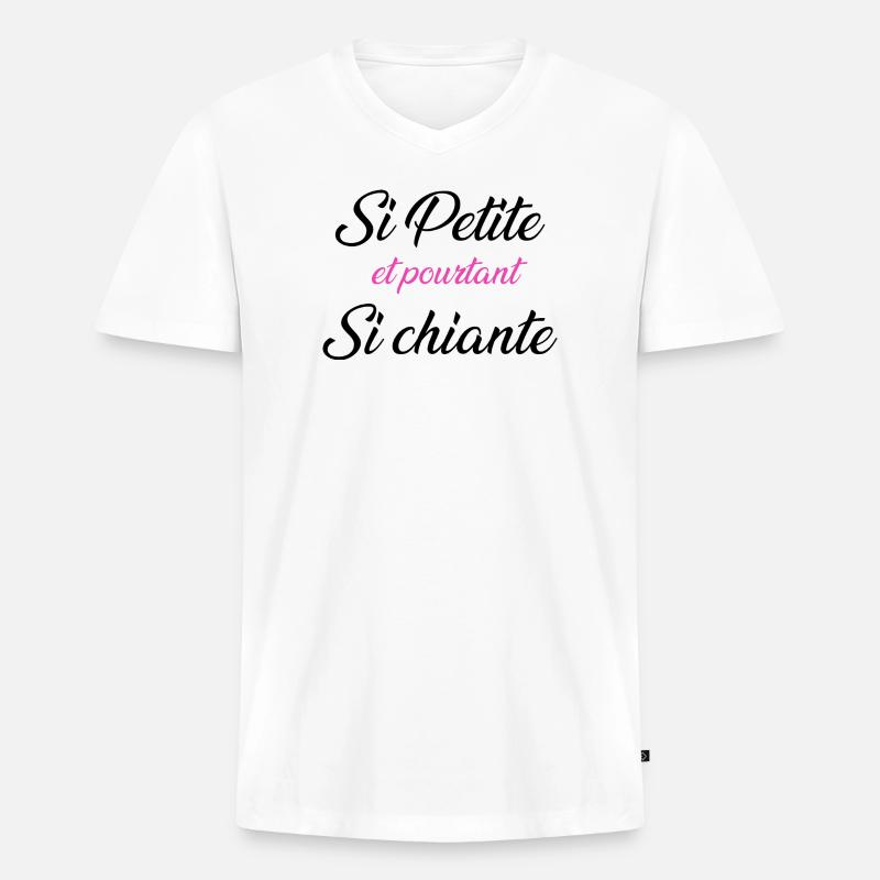 so klein und doch so langweilig - Männer Premium Bio T-Shirt mit V-Ausschnitt - Weiß