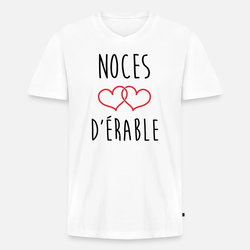 Maple Wedding, 58 års ægteskab - Premium økologisk T-shirt med V-hals til mænd - hvid