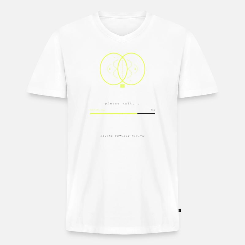 BRAIN.EXE IS LOADING - T-shirt encolure en V Premium bio Homme - blanc