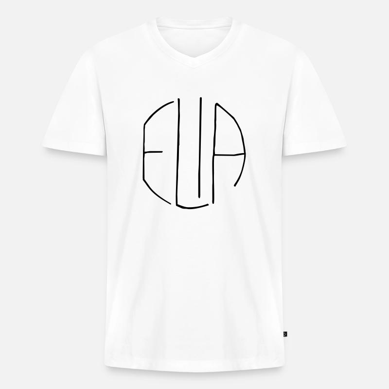 Elia Geschenk - Männer Premium Bio T-Shirt mit V-Ausschnitt - Weiß