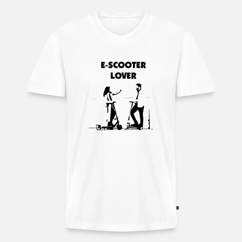 E-Scooter E-Roller Scooter - Männer Premium Bio T-Shirt mit V-Ausschnitt - Weiß