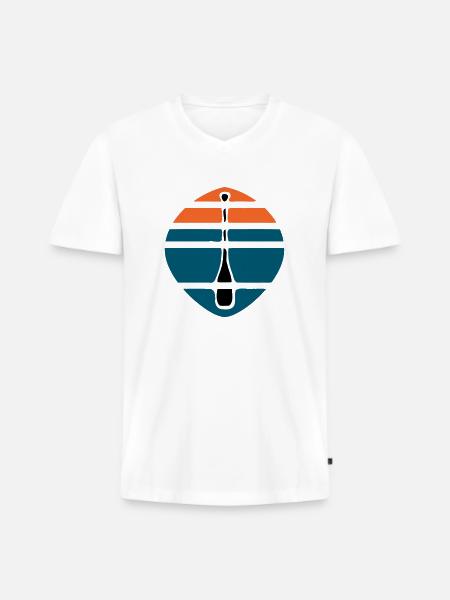 Paddle Sunset Logo - T-shirt encolure en V Premium bio Homme - blanc