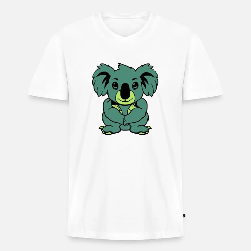 koalabär comic tier - Männer Premium Bio T-Shirt mit V-Ausschnitt - Weiß