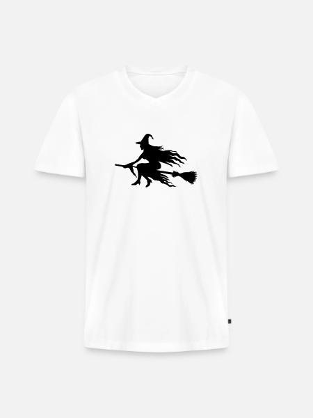Halloween witch - Men's Premium Organic T-shirt with V-neck - white