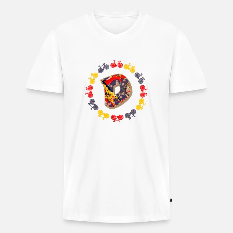fahrrad e 202 d - Männer Premium Bio T-Shirt mit V-Ausschnitt - Weiß