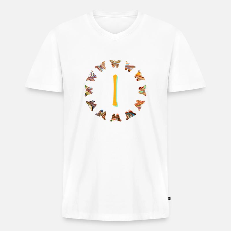 schmetterlinge e 56 i - Männer Premium Bio T-Shirt mit V-Ausschnitt - Weiß