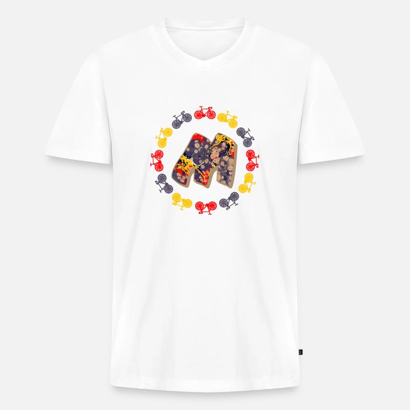 fahrrad e 202 m - Männer Premium Bio T-Shirt mit V-Ausschnitt - Weiß