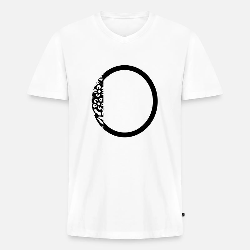 Buchstabe O - Männer Premium Bio T-Shirt mit V-Ausschnitt - Weiß