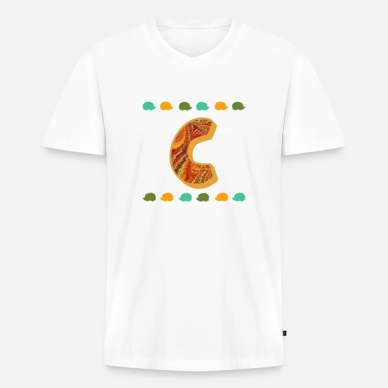 igel e 22 c - Männer Premium Bio T-Shirt mit V-Ausschnitt - Weiß