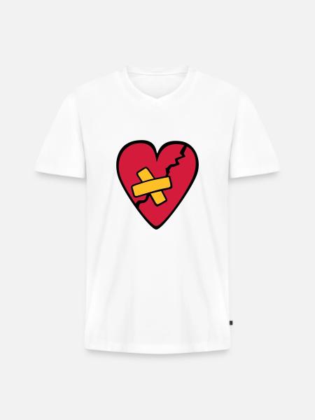 CoeurBrisé - Men's Premium Organic T-shirt with V-neck - white