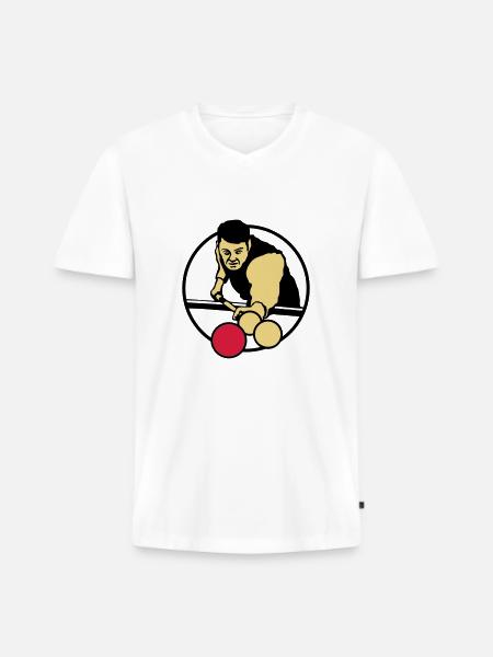 billard_3c - Men's Premium Organic T-shirt with V-neck - white