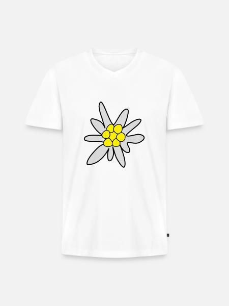 Edelweiss, ghosteweed - Men's Premium Organic T-shirt with V-neck - white