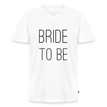 BRAUT - futura sposa - Maglietta ecologica premium da uomo con scollo a V - bianco - Fronte - Nico (187cm)