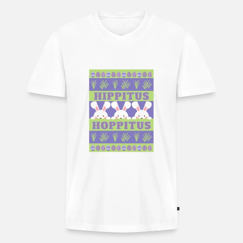 Ostern | Ugly Sweater | Hässlicher Pulli - Männer Premium Bio T-Shirt mit V-Ausschnitt - Weiß