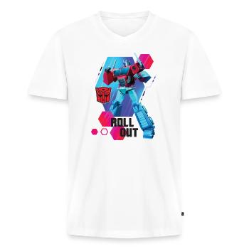 Transformers Earth Spark Autobot Optimus Prime - Men's Premium Organic T-shirt with V-neck - white - Front - Nico (187cm)