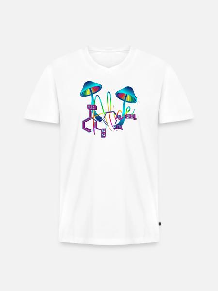 Trash Asset - Alice [rainbow] - Männer Premium Bio T-Shirt mit V-Ausschnitt - Weiß