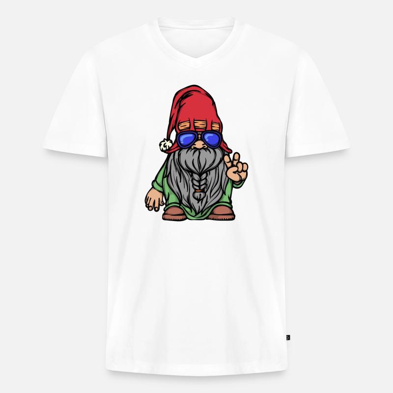 Bart Vollbart Gesichtsbehaarung Bartfrisur - Männer Premium Bio T-Shirt mit V-Ausschnitt - Weiß