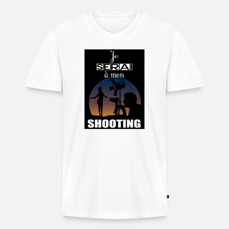 Ich werde schießen - Männer Premium Bio T-Shirt mit V-Ausschnitt - Weiß