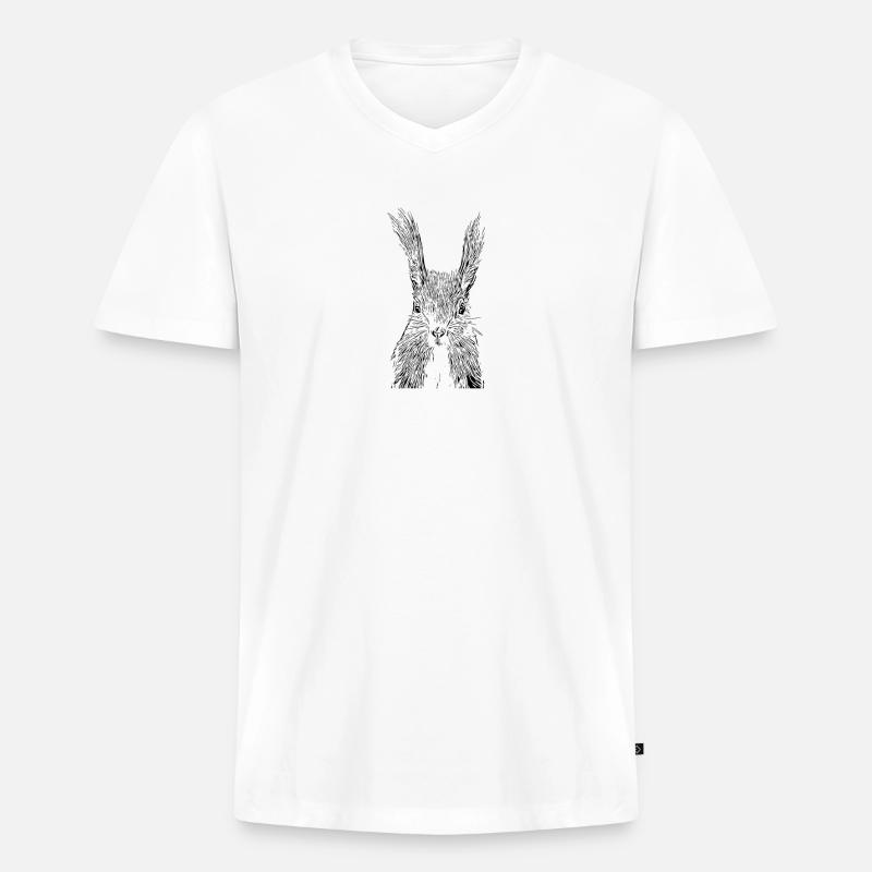 Eichhörnchen - Männer Premium Bio T-Shirt mit V-Ausschnitt - Weiß