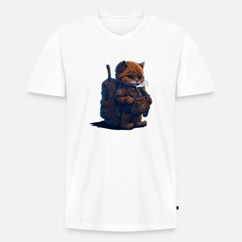 1. Klasse, Schulanfänger, Erstklässler - Männer Premium Bio T-Shirt mit V-Ausschnitt - Weiß