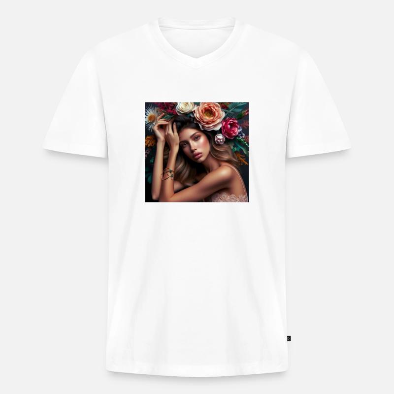 Ruhend. - Männer Premium Bio T-Shirt mit V-Ausschnitt - Weiß