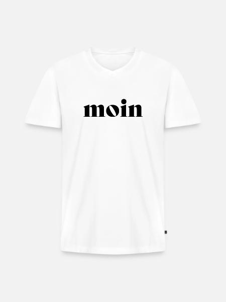 Moin Bely black - Männer Premium Bio T-Shirt mit V-Ausschnitt - Weiß