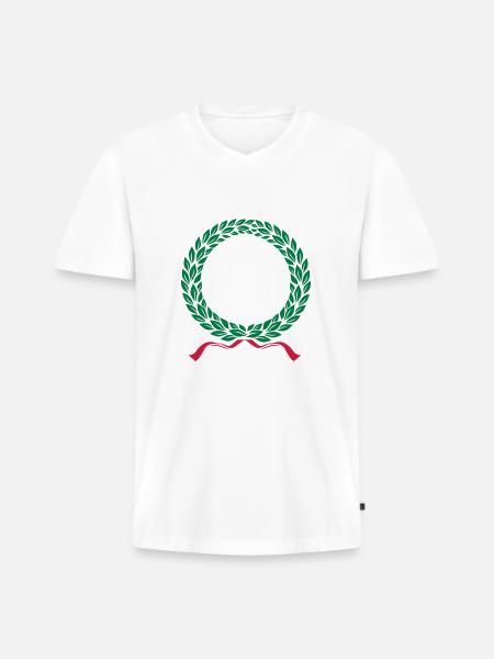 VICTORY LAUREL CROWN - Männer Premium Bio T-Shirt mit V-Ausschnitt - Weiß