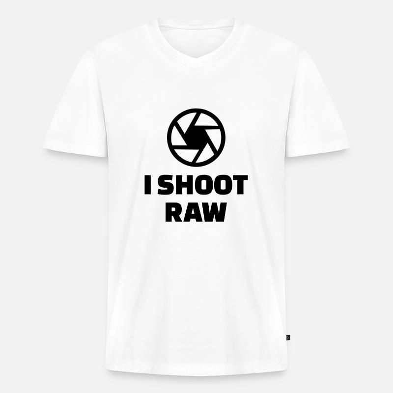 Fotograf - Männer Premium Bio T-Shirt mit V-Ausschnitt - Weiß