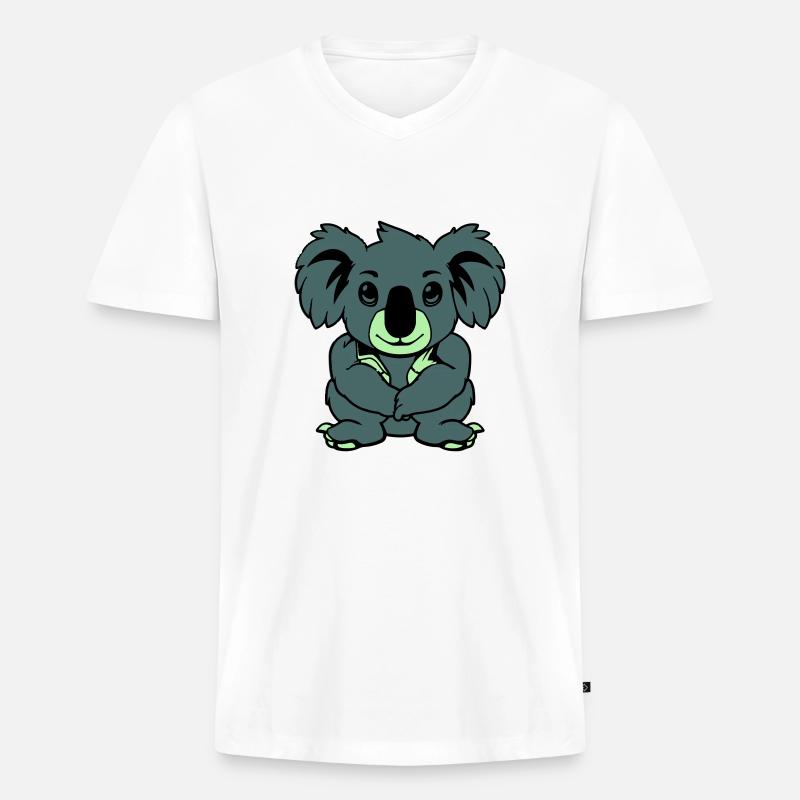koalabär comic tier - Männer Premium Bio T-Shirt mit V-Ausschnitt - Weiß