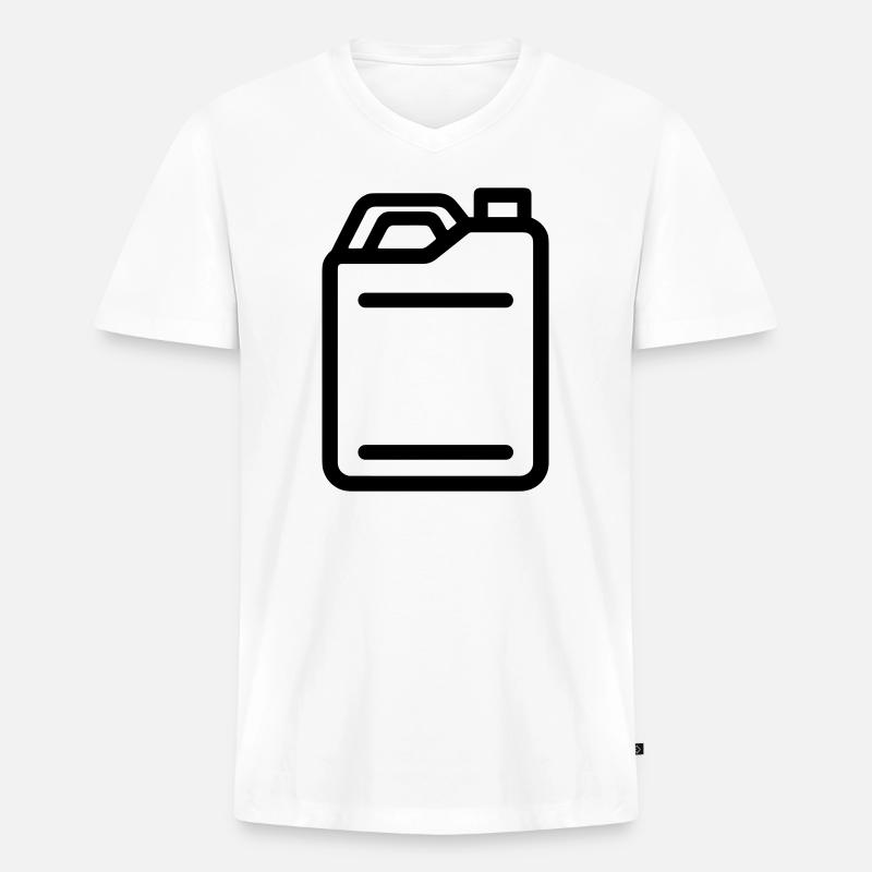 Jerry Can - Männer Premium Bio T-Shirt mit V-Ausschnitt - Weiß