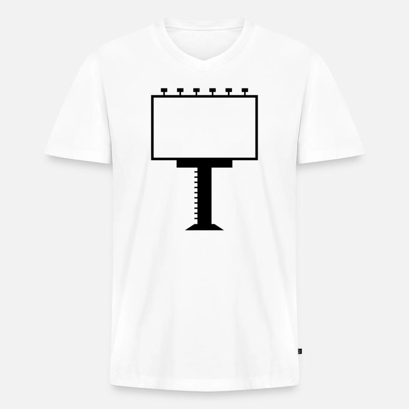 Werbetafel - Männer Premium Bio T-Shirt mit V-Ausschnitt - Weiß