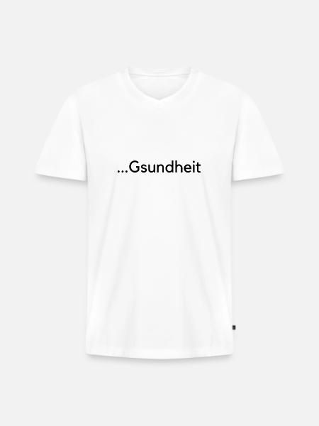 gsundheit - Männer Premium Bio T-Shirt mit V-Ausschnitt - Weiß
