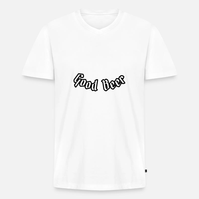 Good beer - Männer Premium Bio T-Shirt mit V-Ausschnitt - Weiß